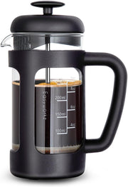 French Press Coffee Maker 350ml Heat-Resistant Glass Soft Grip Handle Portable