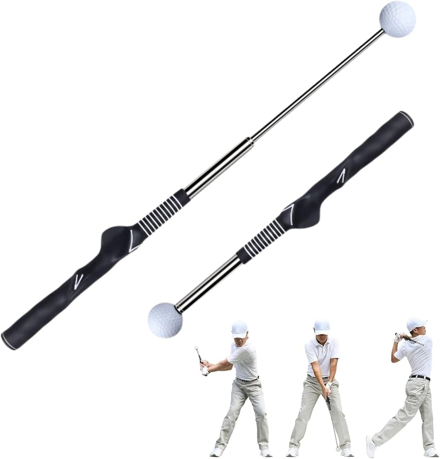 Retractable Golf Swing Trainer Telescopic Grip Tempo Aid