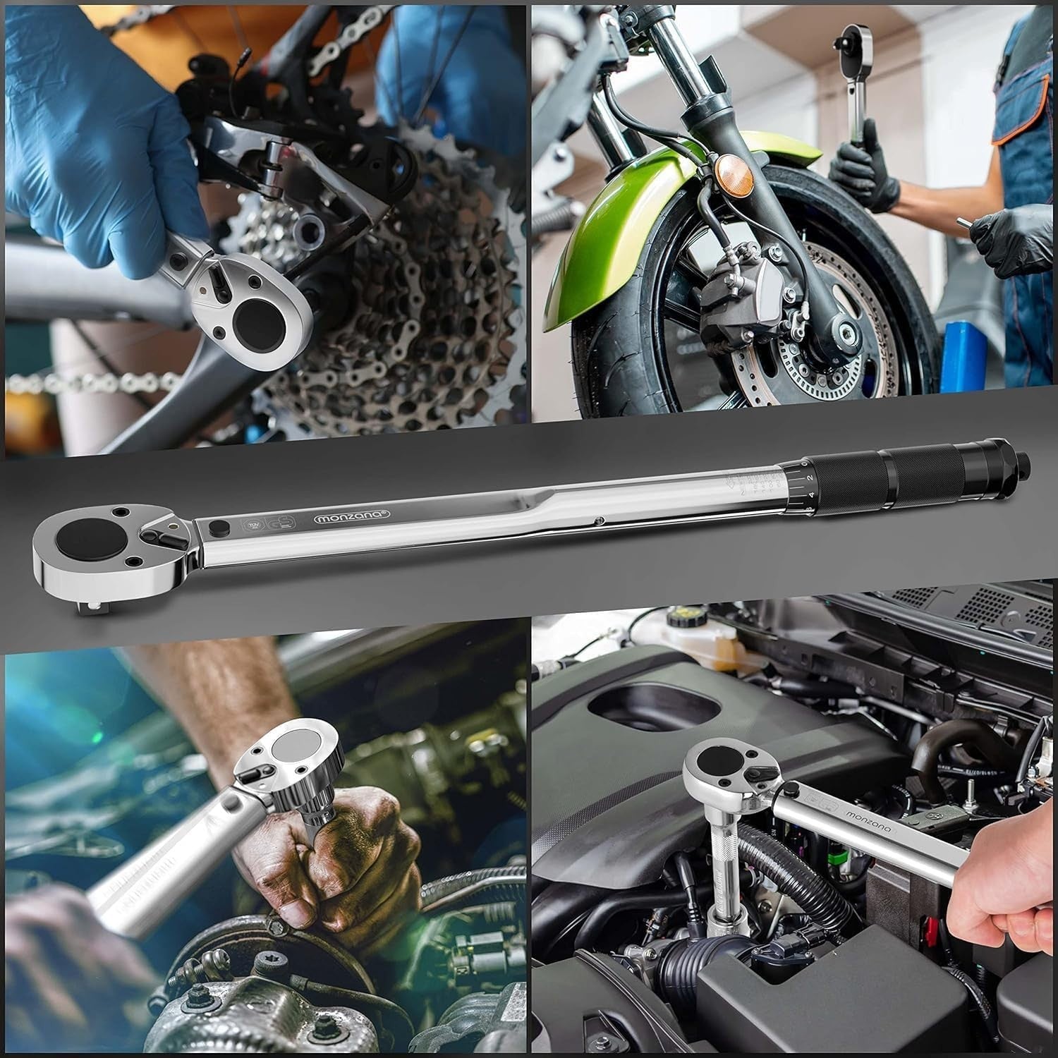 3 Ton Trolley Jack 135–400mm + Torque Wrench Set 40–210Nm Car SUV Lift w/ Cases