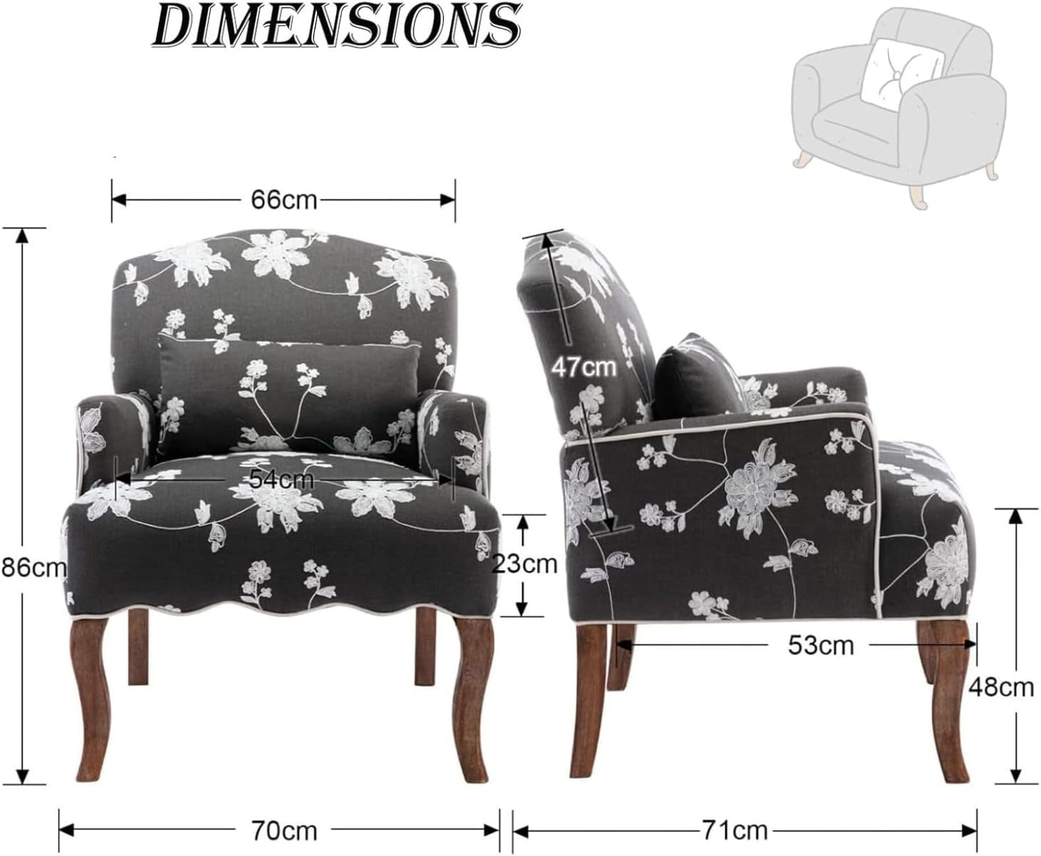 Grey Linen Accent Armchair Upholstered Lounge Tub Chair