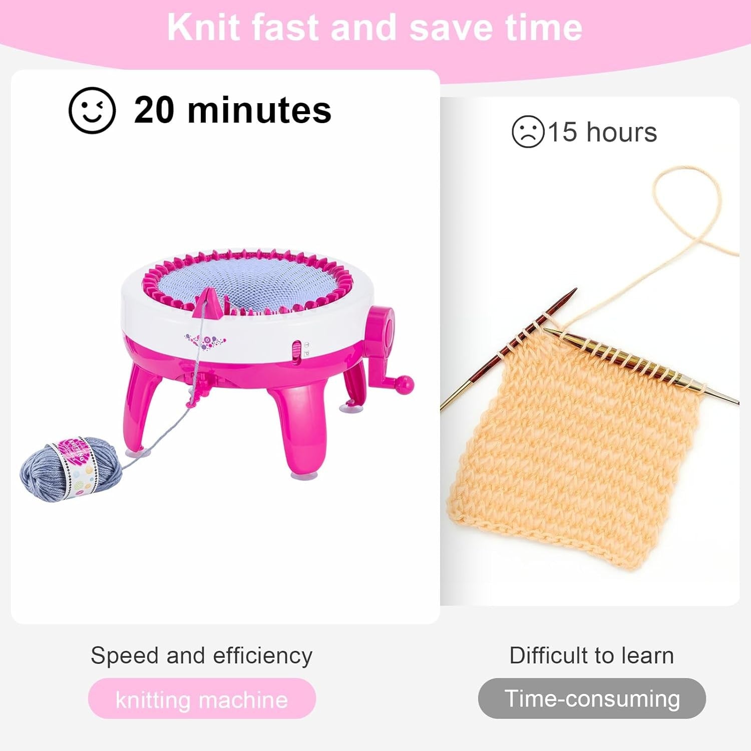 40 Needle Knitting Machine Circular Loom DIY Hats Scarves Easy Knit Tool