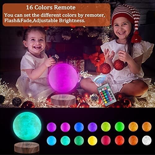 Levitating 3D Moon Lamp 16 Colors Magnetic Floating Night Light