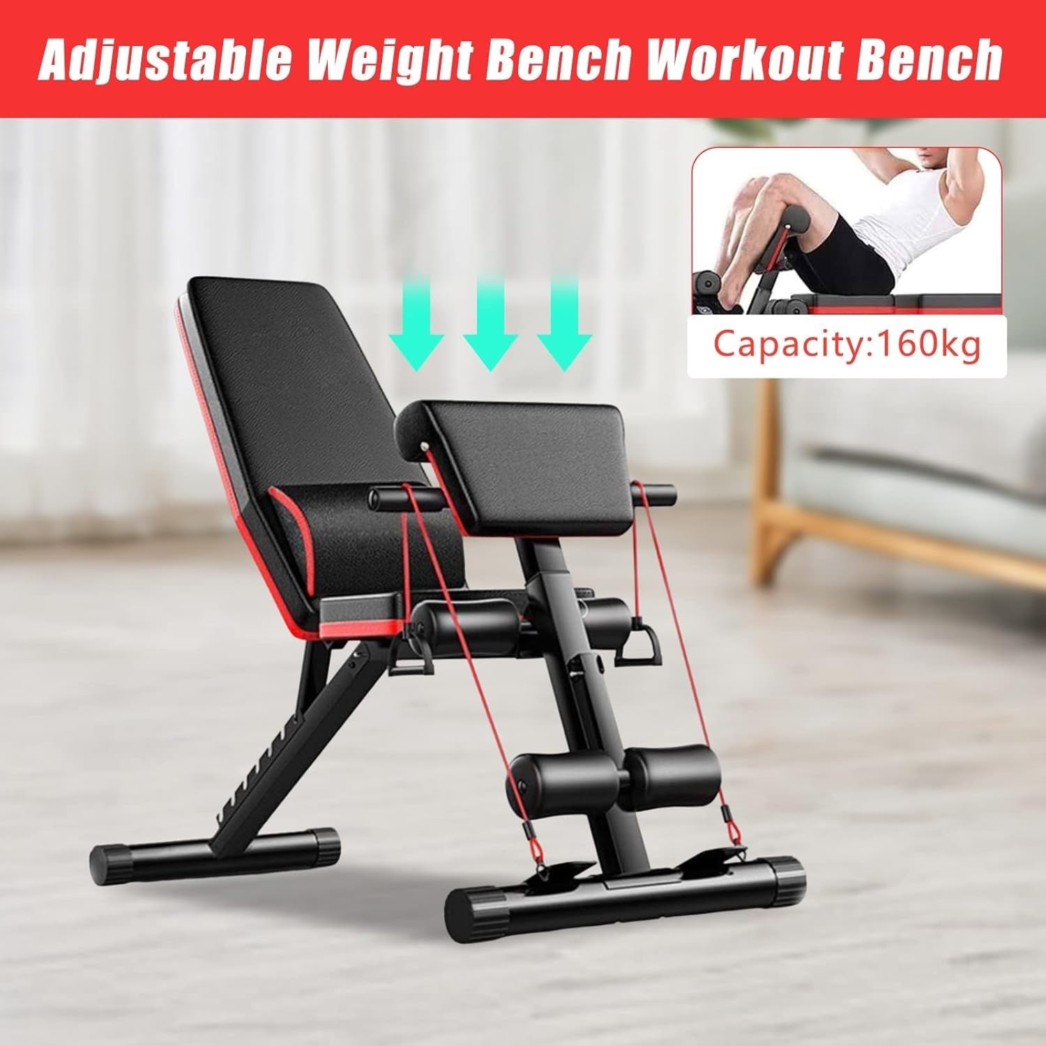 Foldable Adjustable Weight Bench 7-Position Home Gym Training Bench