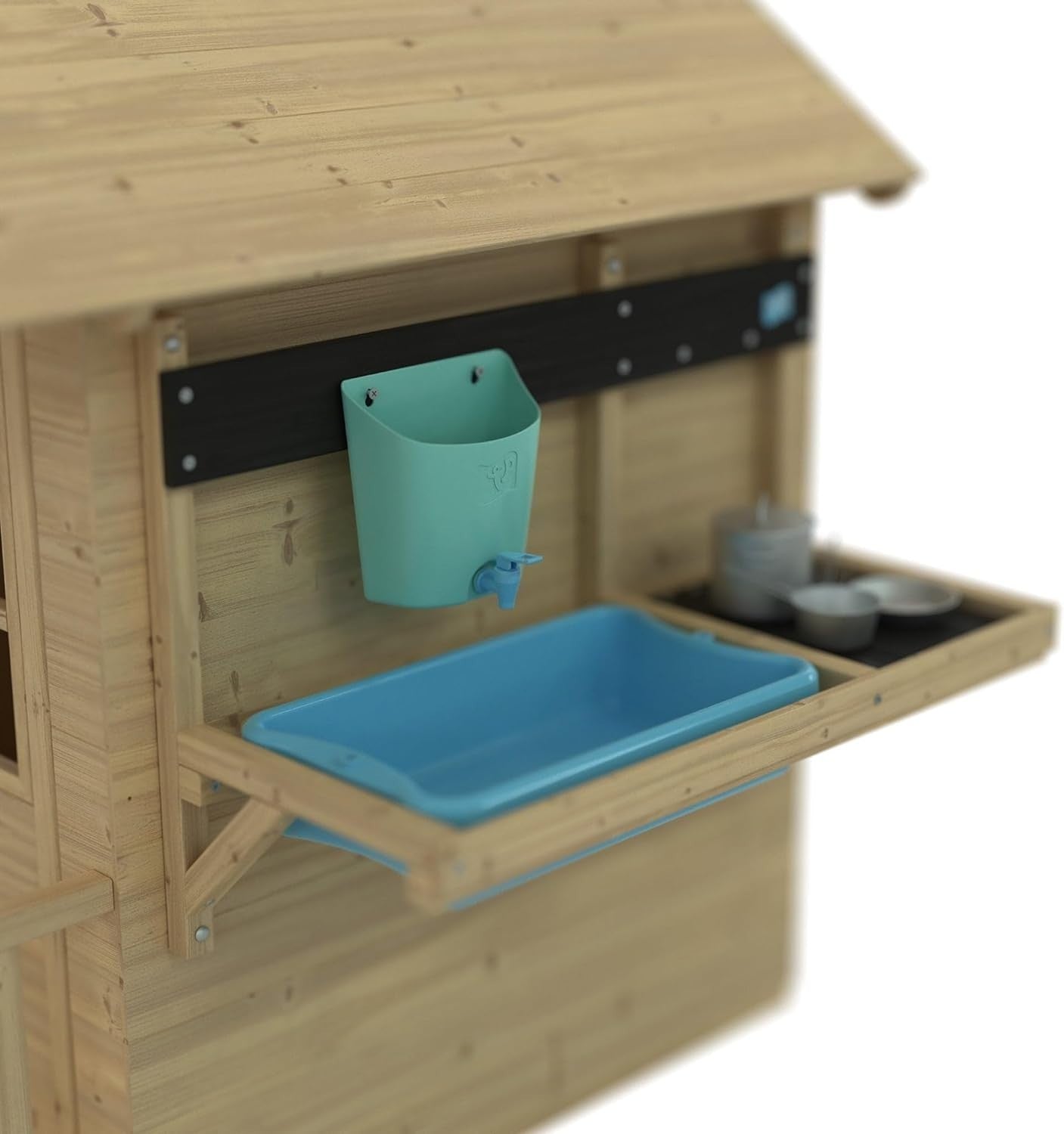 Wooden Kids Playhouse Cottage Outdoor Garden w Mud Kitchen Floor Veranda