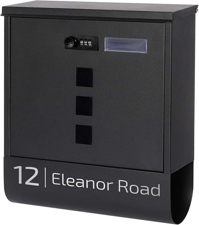 Wall Mounted Waterproof Post Box with Lock Mailbox Secure Letter Holder