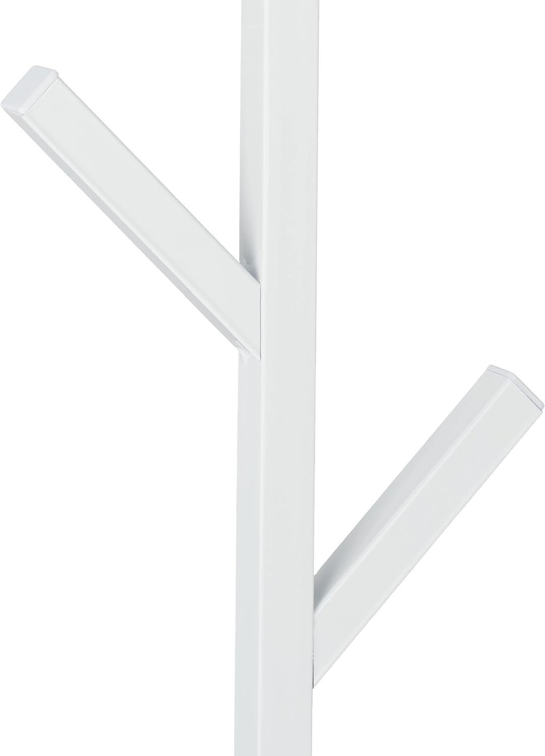 Tree Shaped Wall Mounted Coat Rack 8 Hooks White Metal Space Saving 100cm