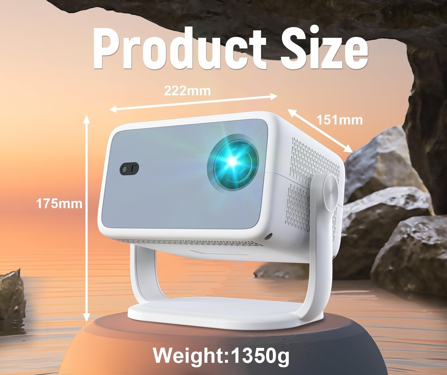 Mini 1080P Smart Projector Netflix Official Auto Focus WiFi 6 BT
