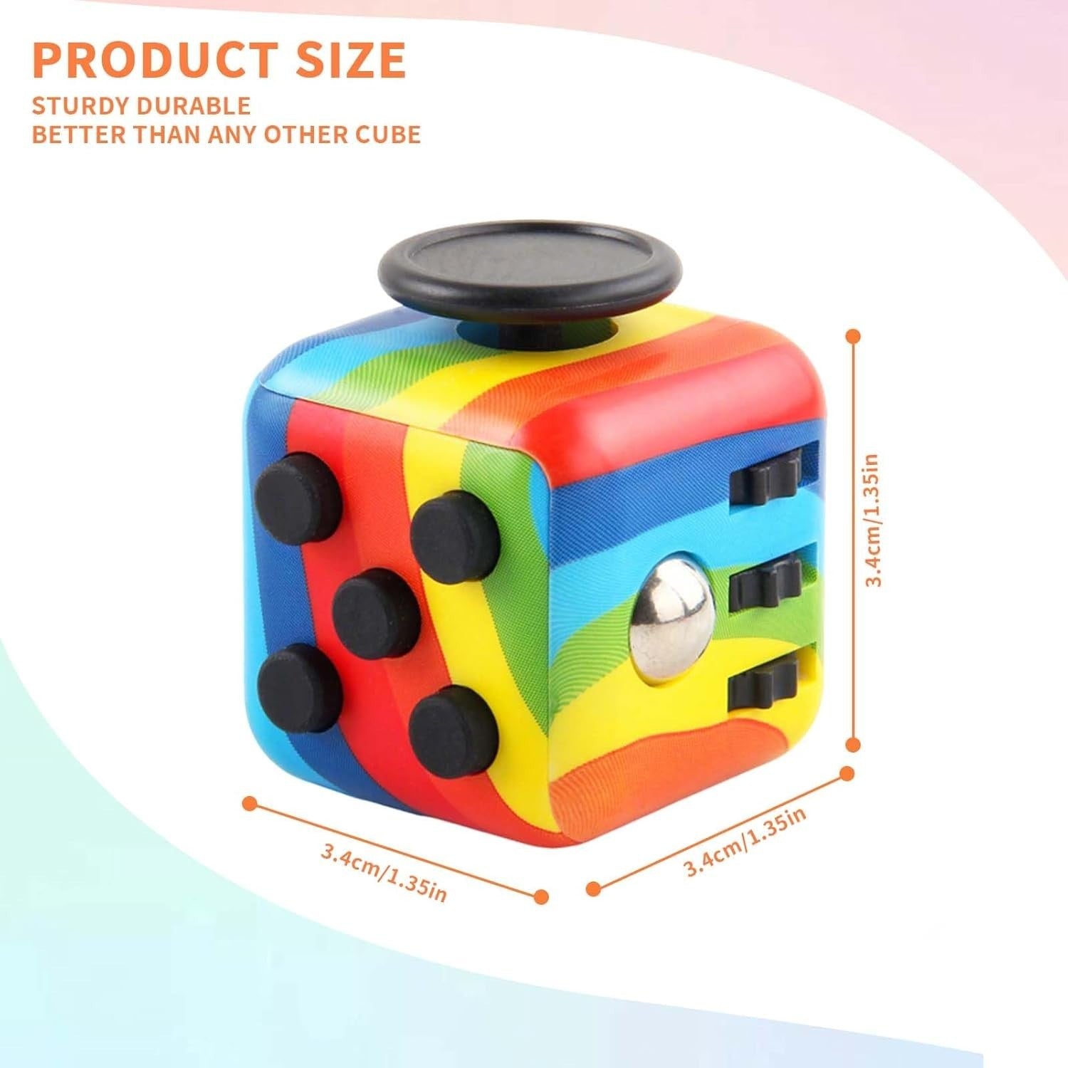 4 Pack Fidget Cube Anxiety Relief Silent Audible Sensory Toy ADHD