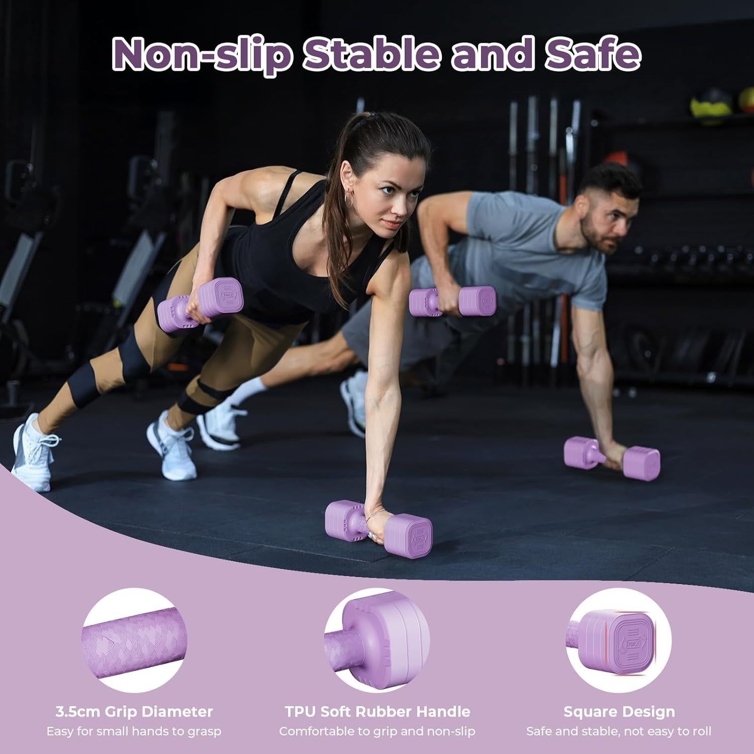 Adjustable Dumbbells 2.5KG Pair 4-in-1 Compact Non-Slip Fitness