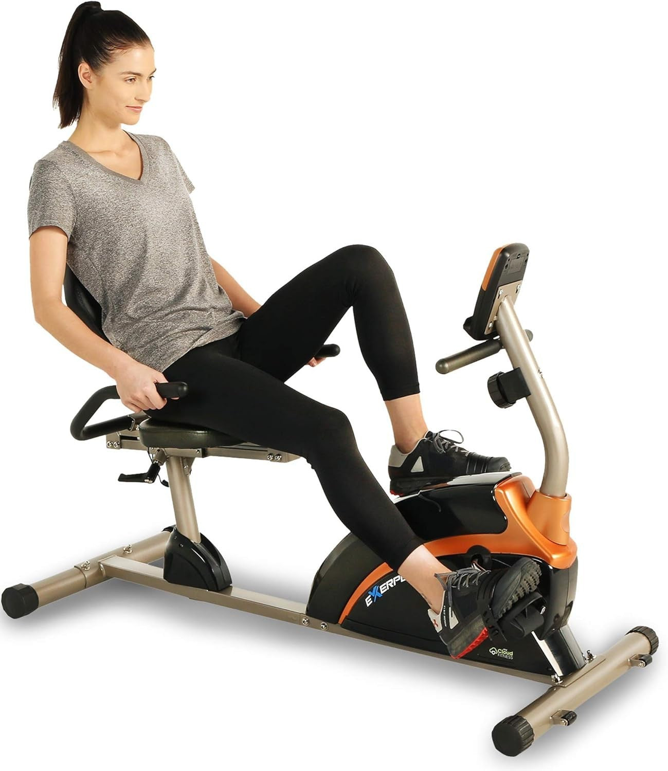 Recumbent Exercise Bike Magnetic LCD Pulse Oversized Seat Quiet Home Fitness