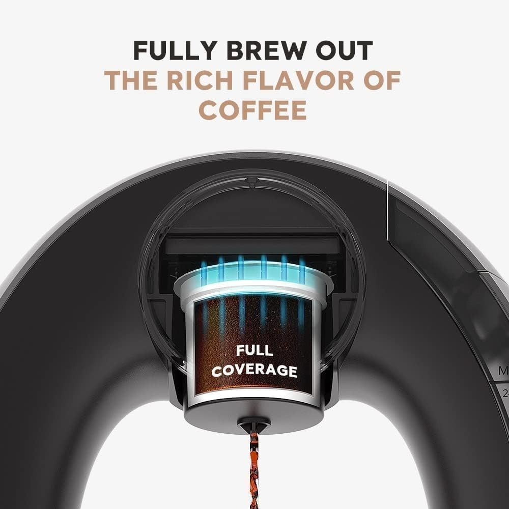 Single Serve Coffee Maker 2-in-1 Mini Brewer for Pods & Ground Coffee, 240ml