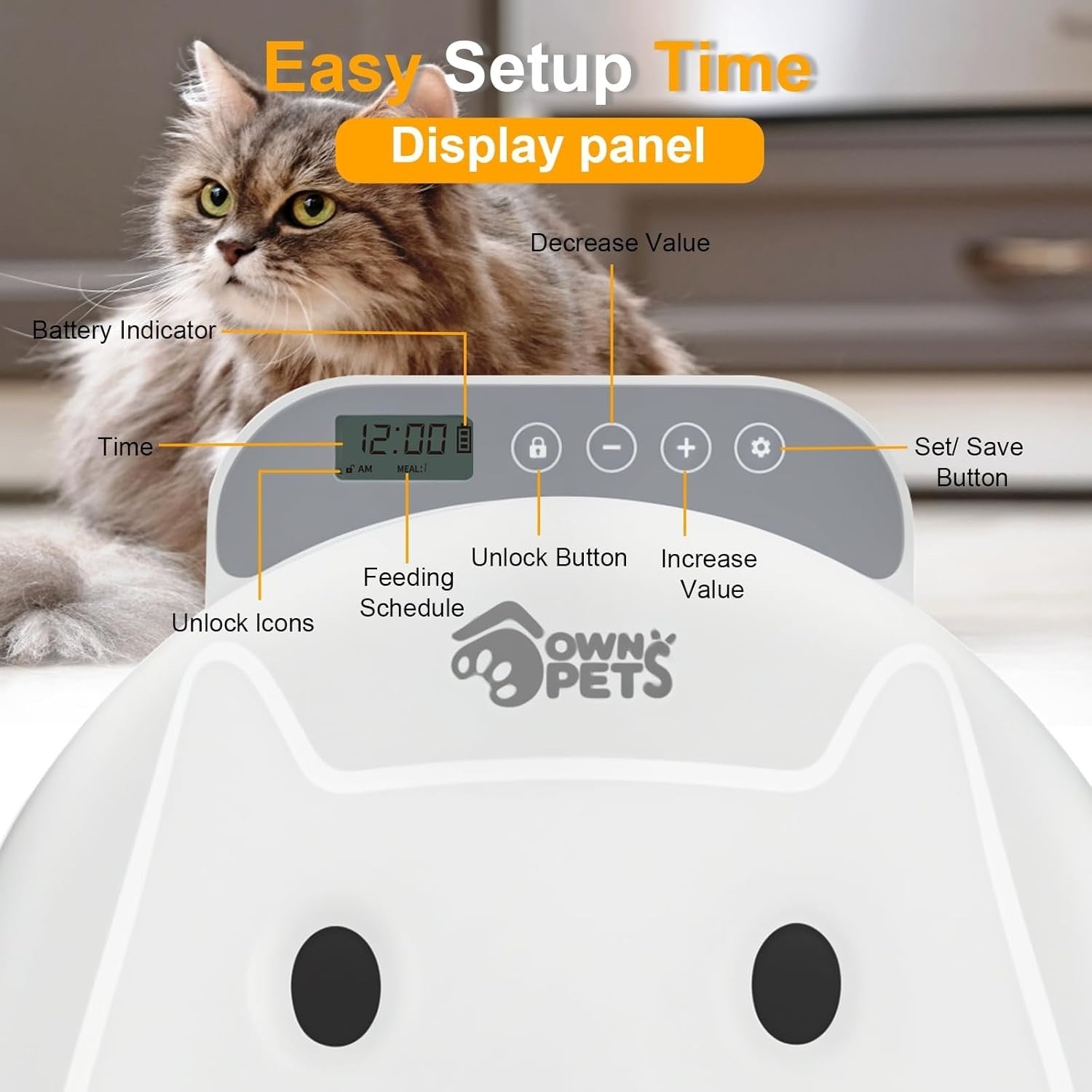 Automatic Wet Cat Feeder 4 Bowl Timer Food Dispenser Ice Pack Battery