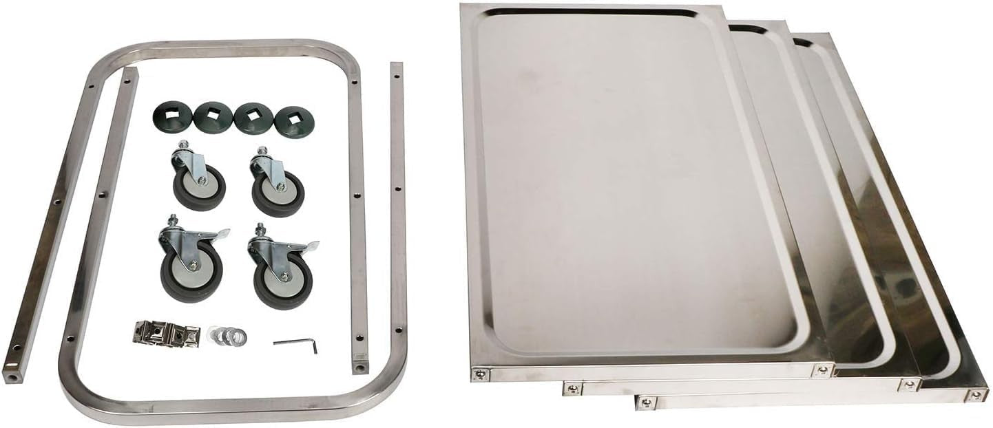 Stainless Steel Catering Trolley 3 Tier Utility Cart with Locking Wheels