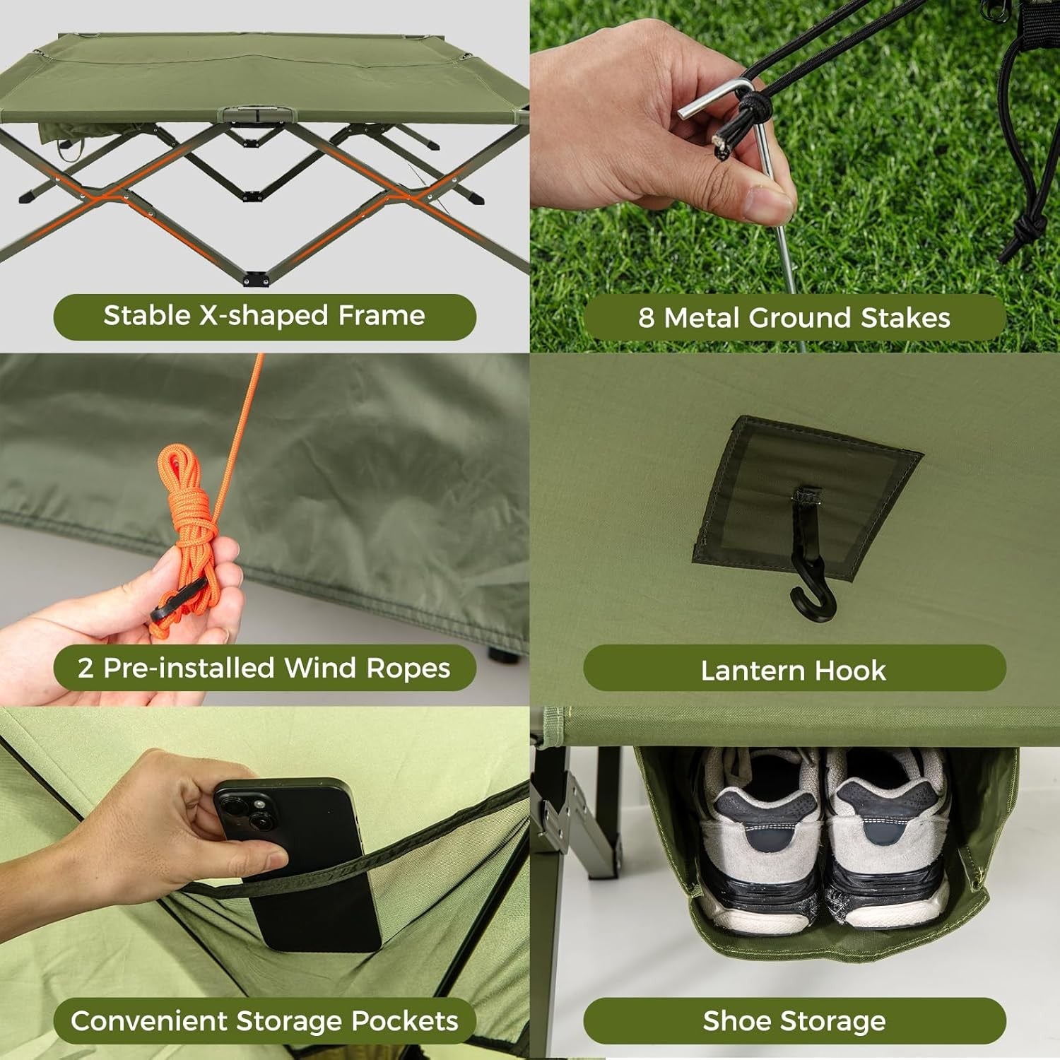 2 Person Elevated Camping Tent Waterproof Foldable Bed