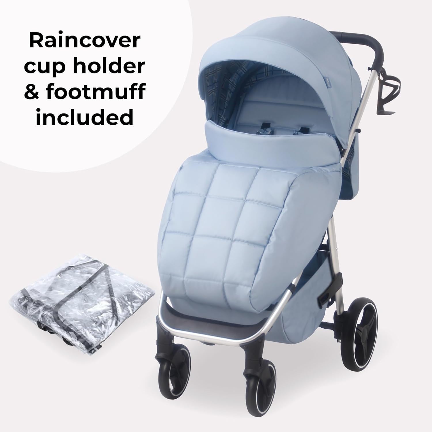 Lightweight Baby Pushchair Stroller From Birth to 22kg Compact XL Canopy