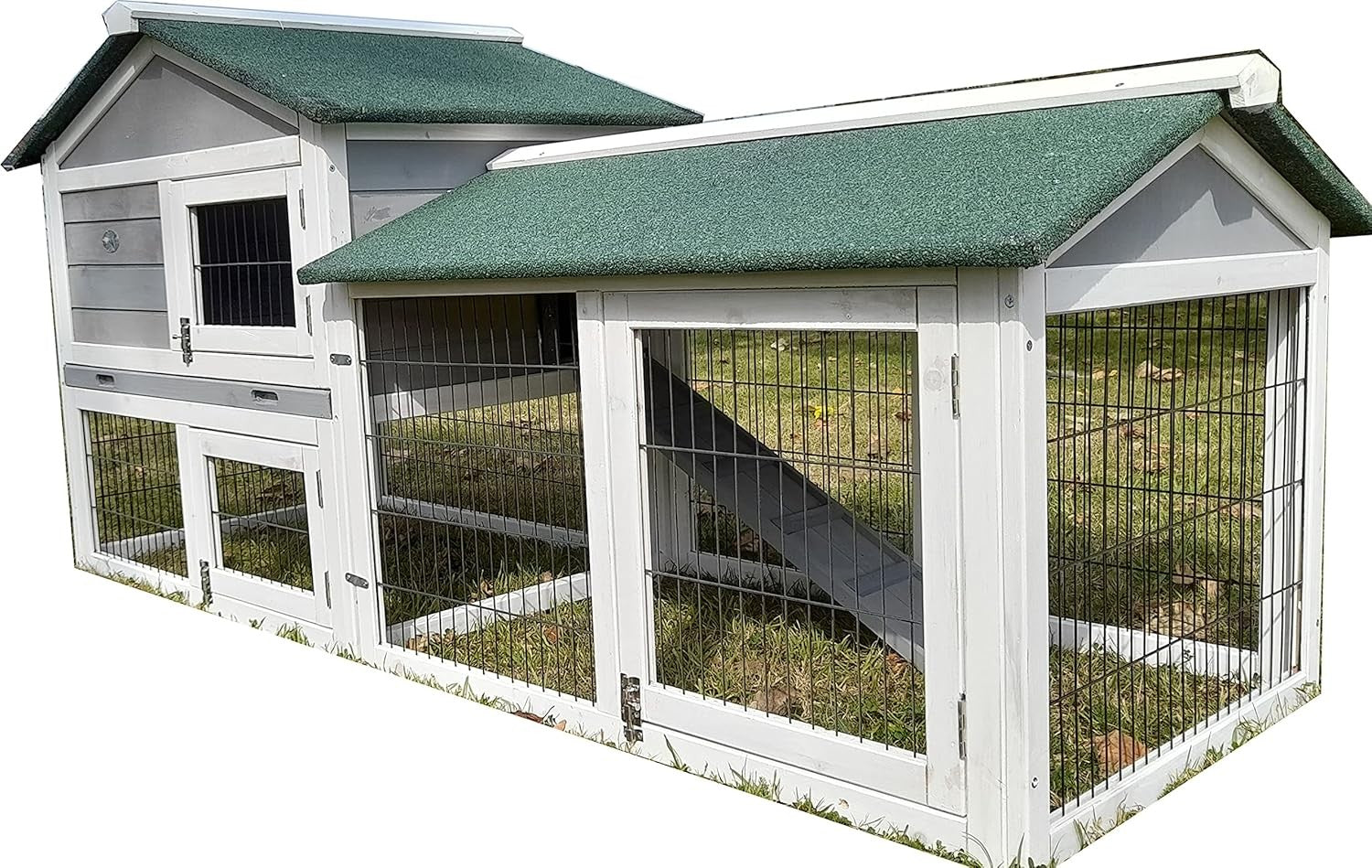 XXL Rabbit Hutch Outdoor with Run 2 Tier Rain Cover Night Shelter
