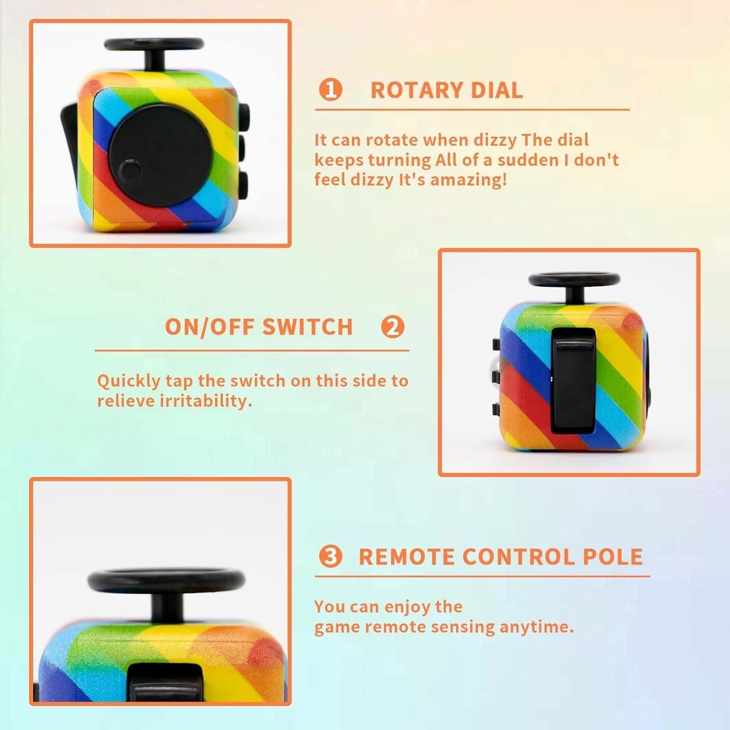 4 Pack Fidget Cube Anxiety Relief Silent Audible Sensory Toy ADHD