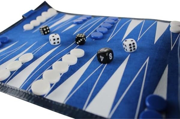 13 Inch Roll Backgammon Travel Set Portable Folding Strategy Board Game
