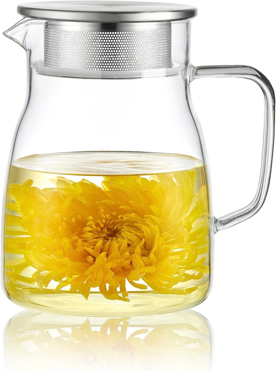 Glass Teapot 800ml Stovetop Safe Tea Pot w/ Stainless Steel Filter Lid