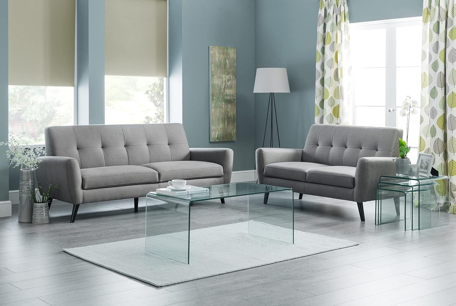 Clear Glass Console Table with Chrome Legs, Sleek Modern Entryway Desk