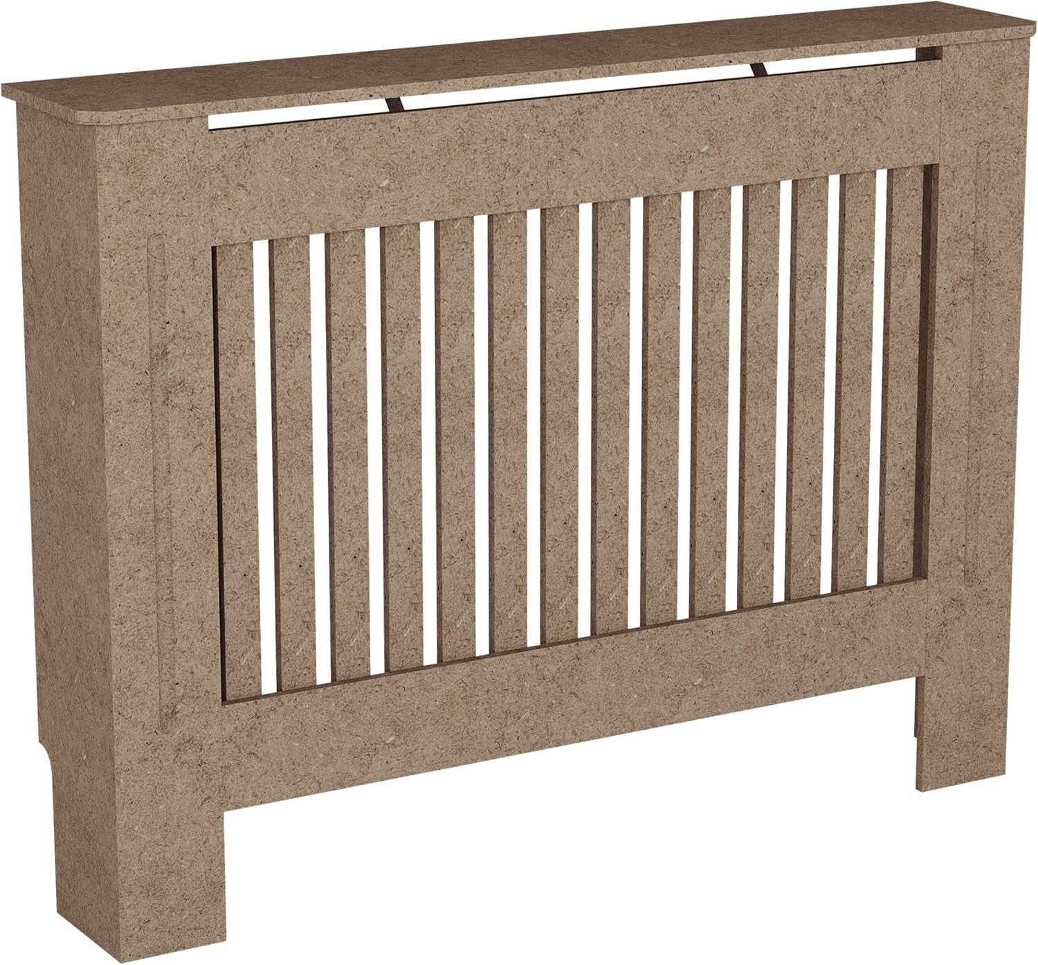 Medium Unfinished Radiator Cover Cabinet | Paintable MDF Slatted Heater Cover