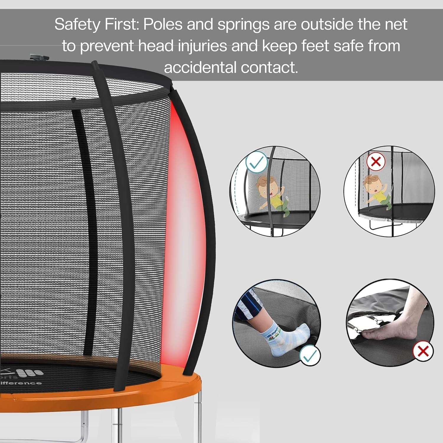 10ft Outdoor Trampoline with Safety Enclosure Ladder Heavy Duty