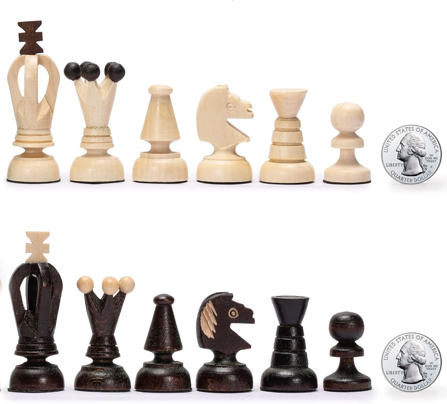 Luxury Wooden Chess Set 35cm Continental Board Handcrafted Pieces Gift Set