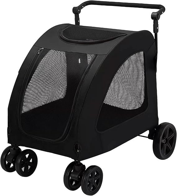 Heavy Duty Dog Stroller 4 Wheel Pet Pram 80kg Foldable Travel Pushchair