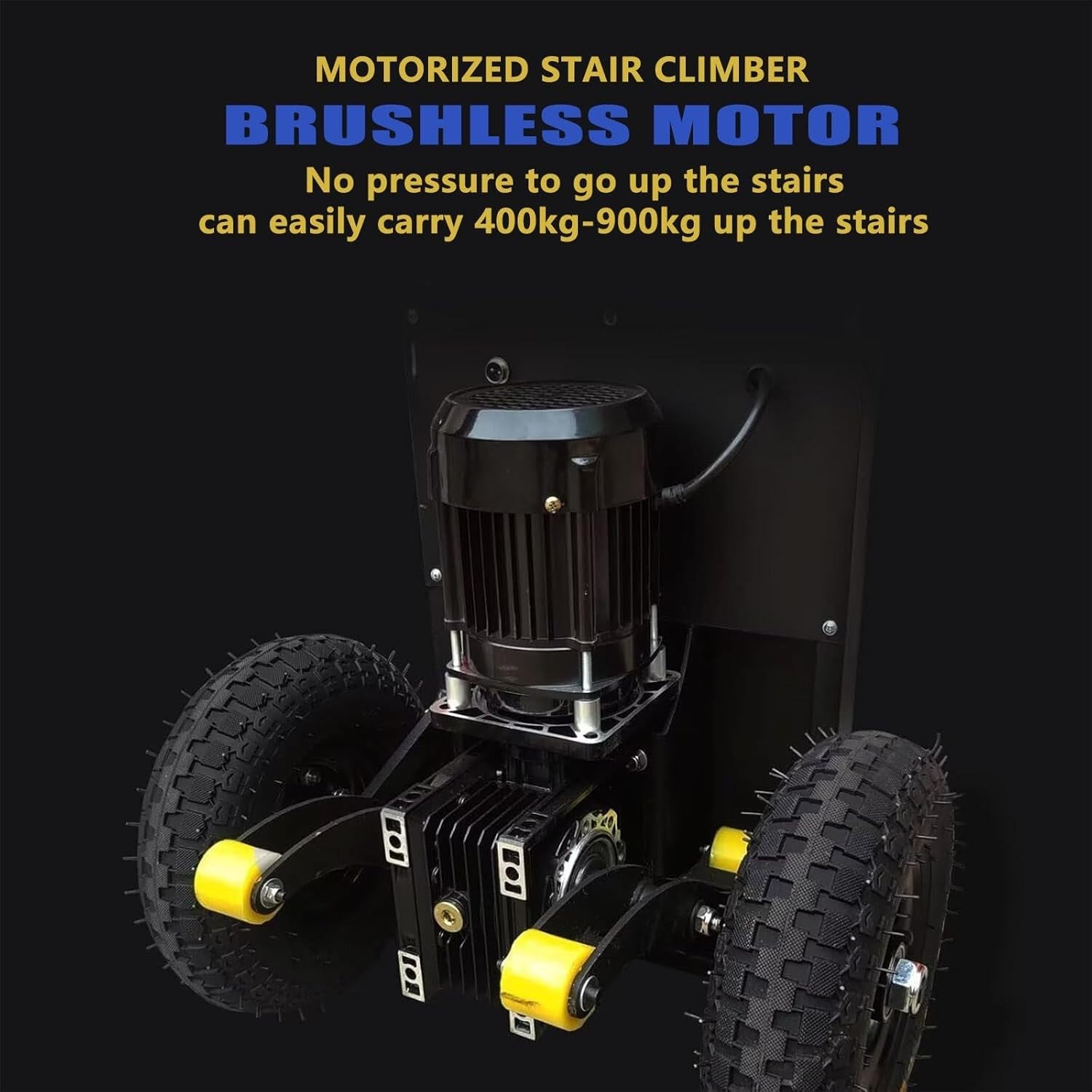 Electric Stair Climber Dolly 440lbs Powered Hand Truck Pneumatic Wheels Black