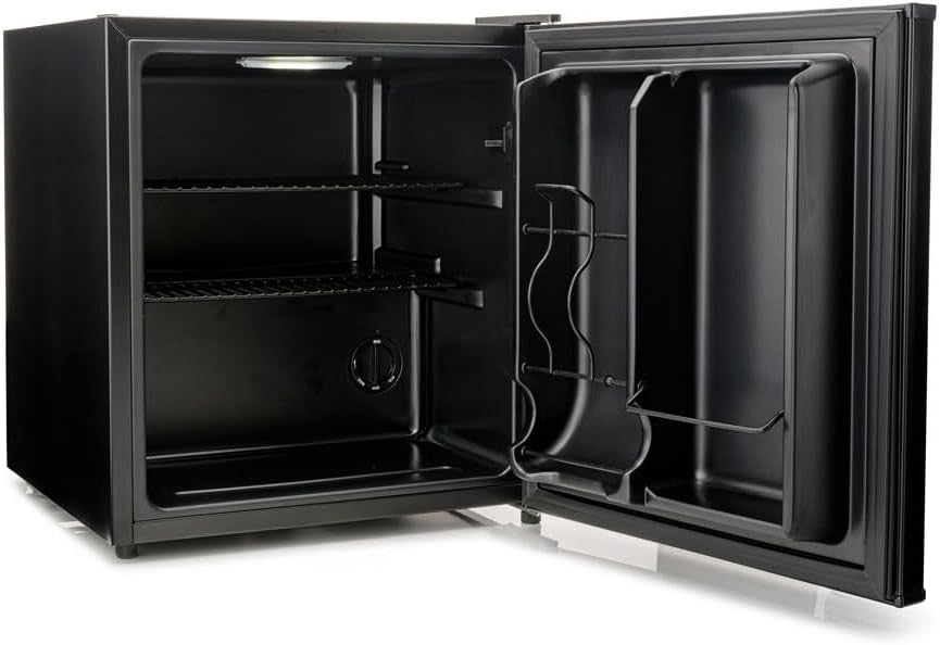 45L Mini Fridge Beer & Drink Cooler LED Solid Door Compact Black