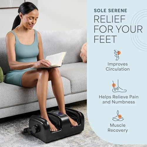 Electric Foot & Calf Massager with Heat Shiatsu for Pain Relief & Circulation