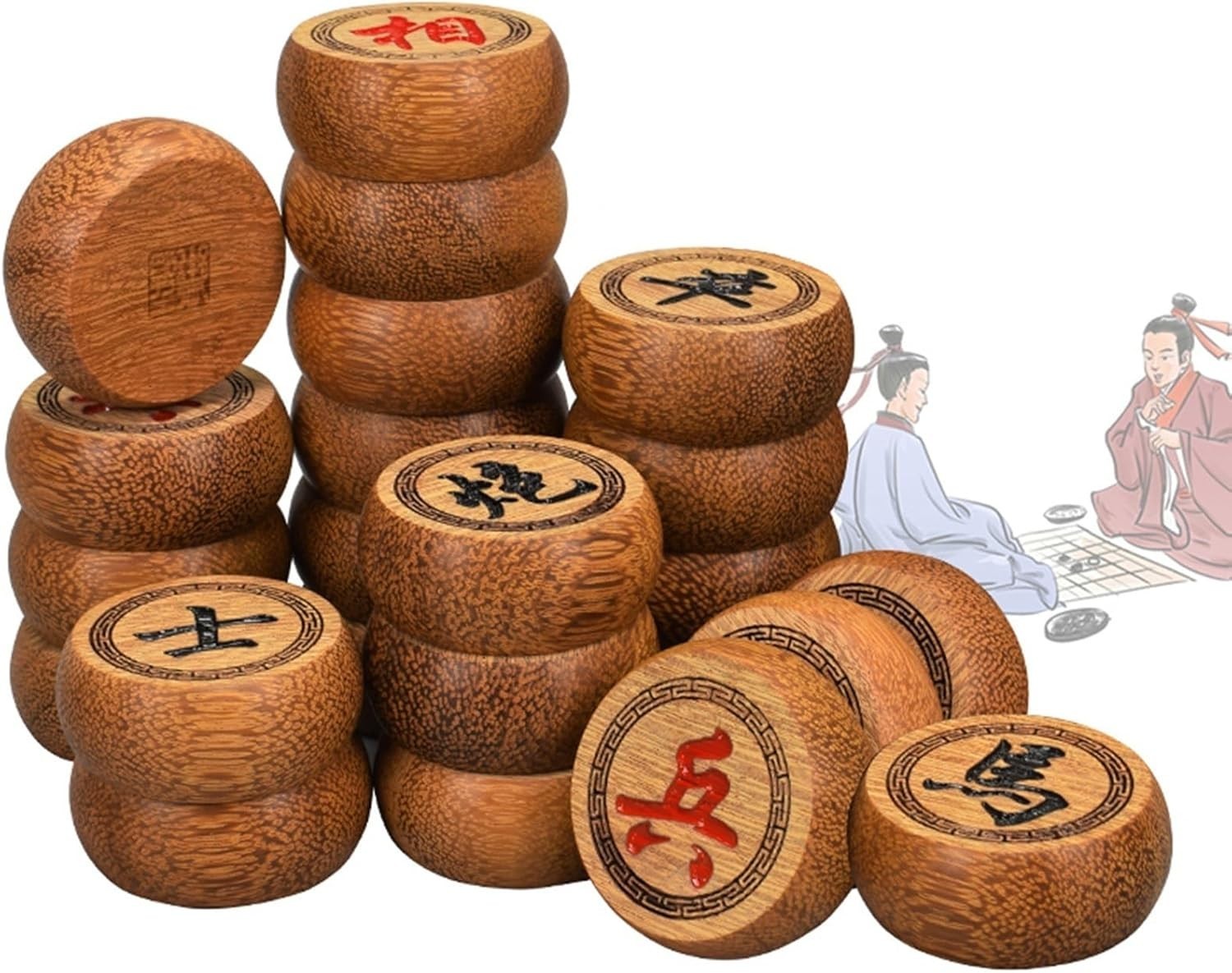 Wenge Wood Xiangqi Chinese Chess Set Large Wooden Strategy Board