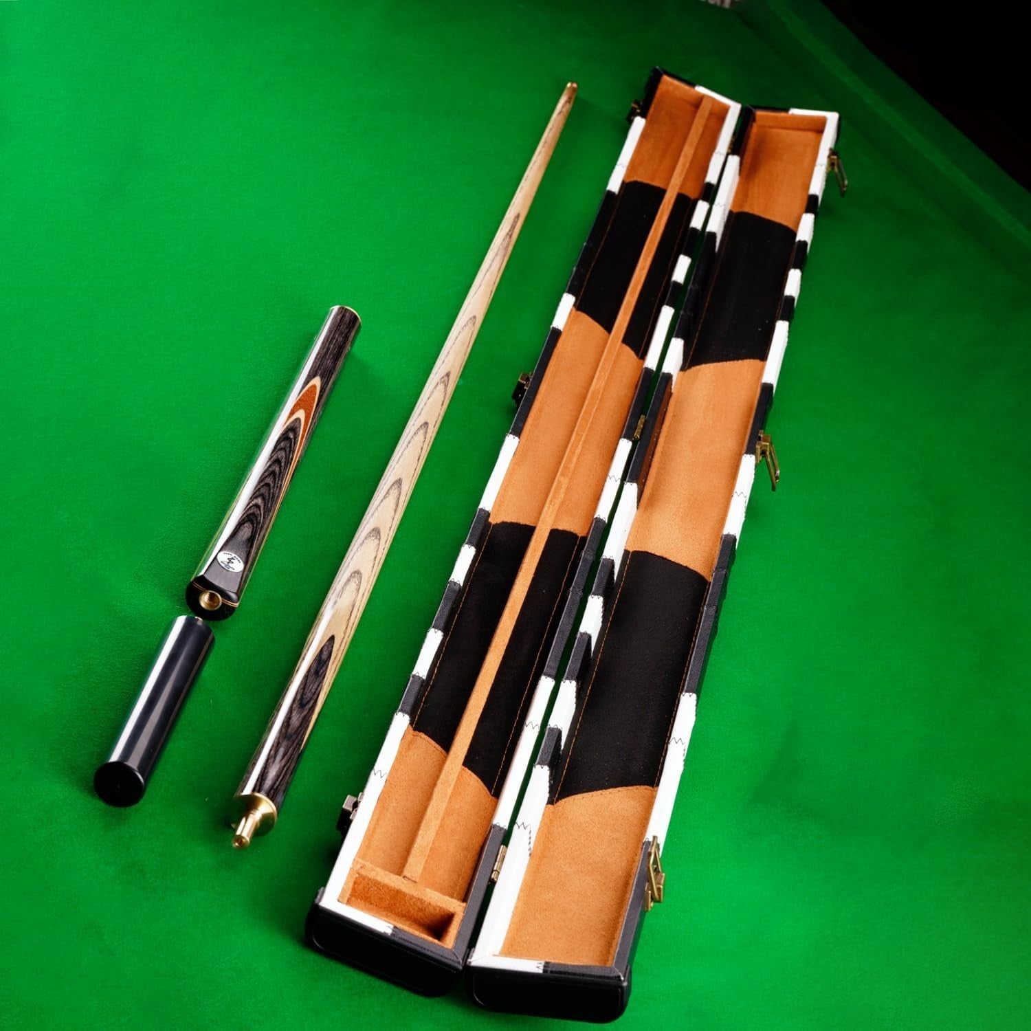 57" 3/4 Cut Snooker Cue 9.5mm Tip With Case Extension Wood Choice
