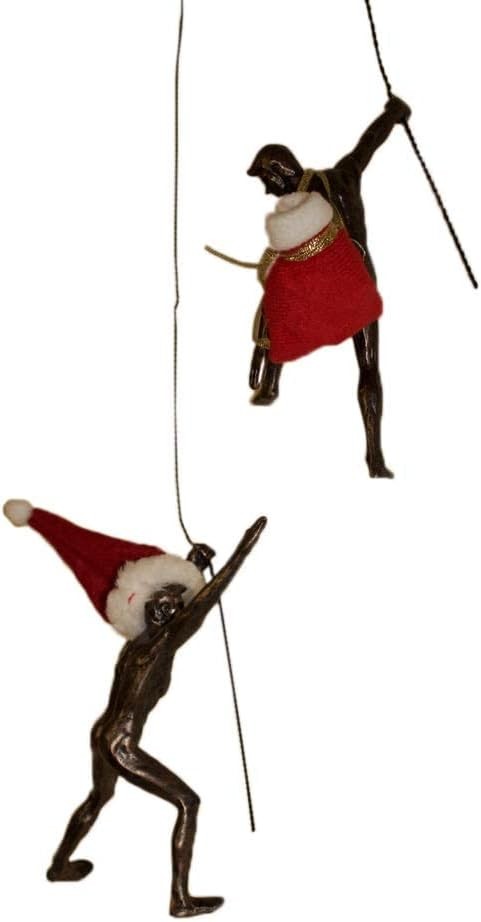 Climbing Man Wall Art Set of 2 Large Rope Sculptures