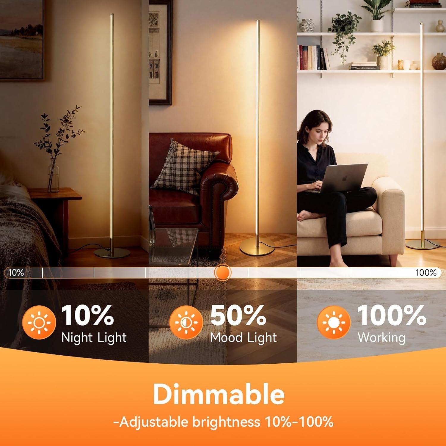 LED Floor Lamp Remote Control Dimmable 3000–6000K Tall Corner Light
