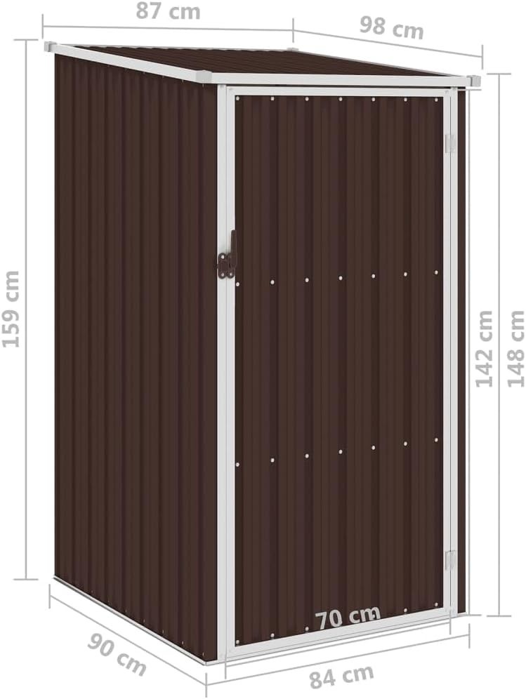 Metal Garden Shed Outdoor Storage with Sloped Roof & Weather Protection Brown