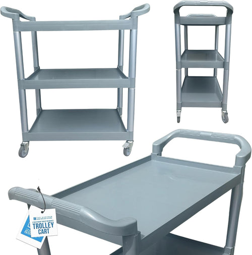 3 Tier Serving Trolley on Wheels Plastic Storage Cart Kitchen Utility