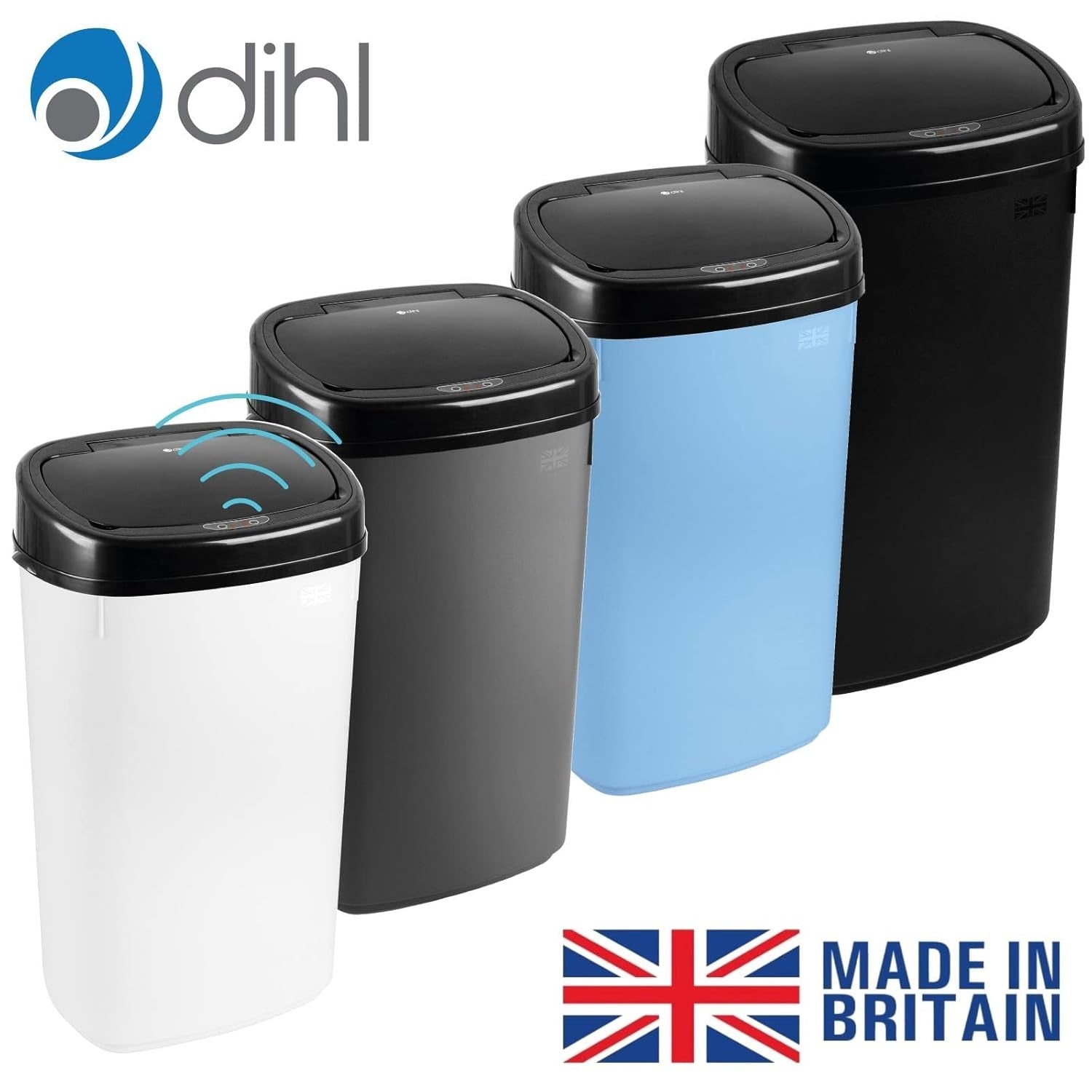 50L Touchless Kitchen Bin Automatic Sensor Black Lid