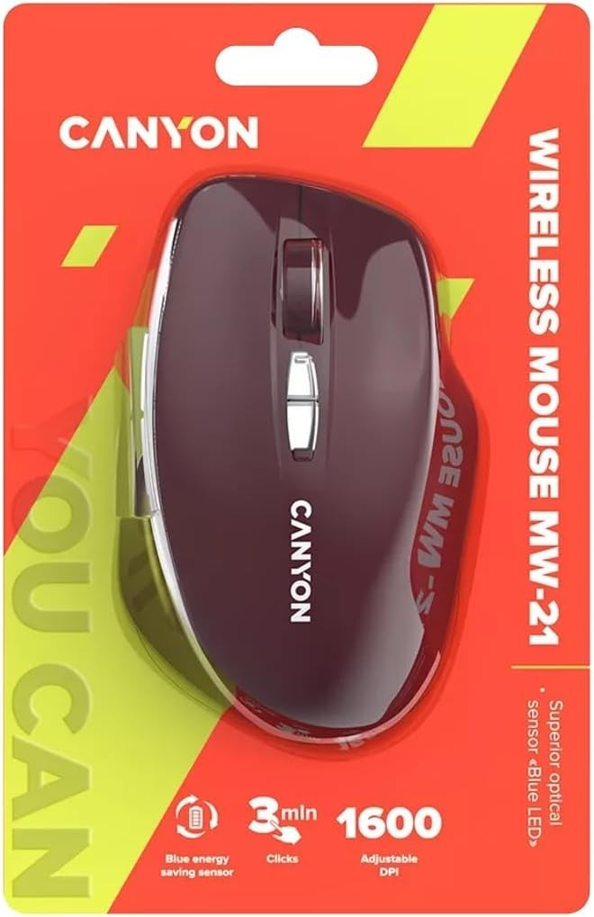 Wireless Optical Mouse 7 Buttons BlueLED Sensor Compact USB PC
