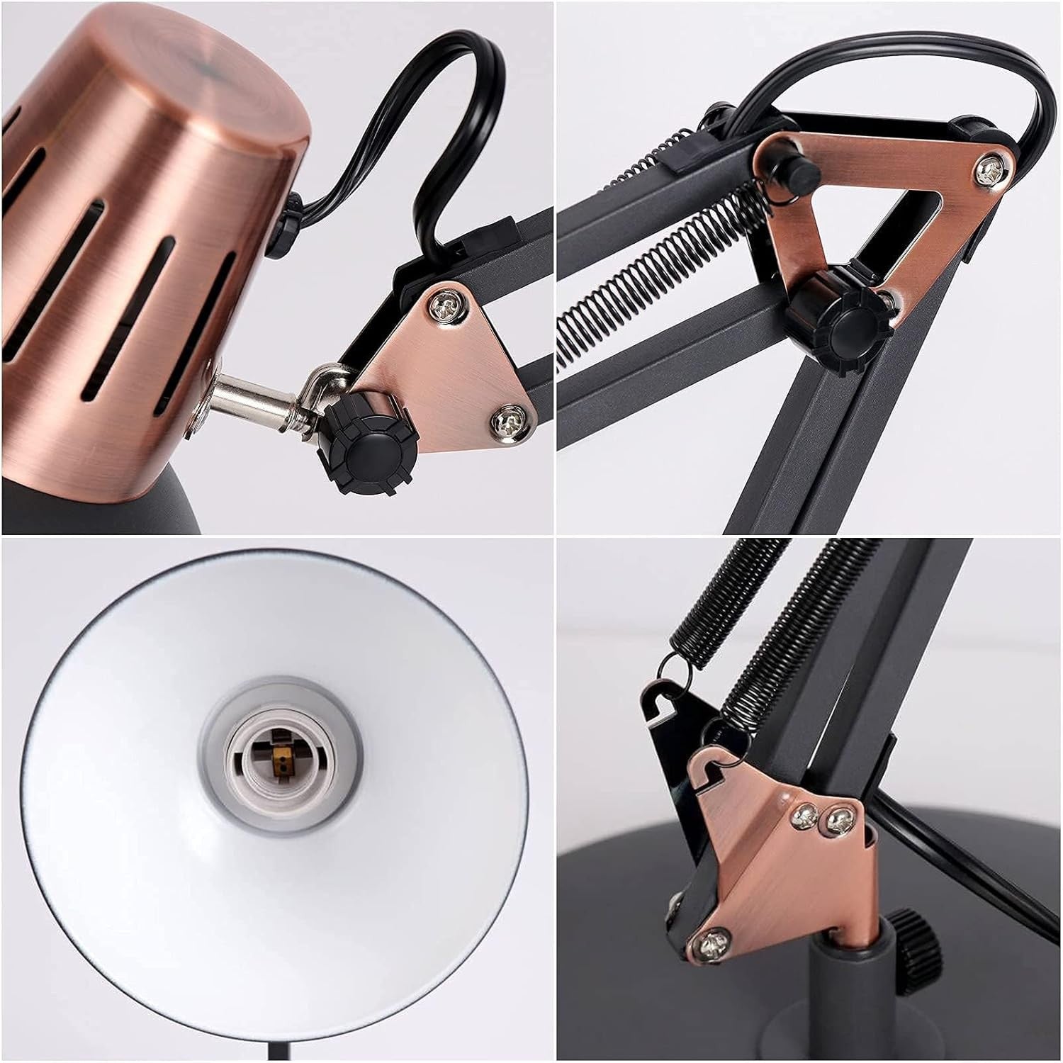 Vintage Adjustable Desk Lamp Clamp Retro Metal Swing Arm Reading Light
