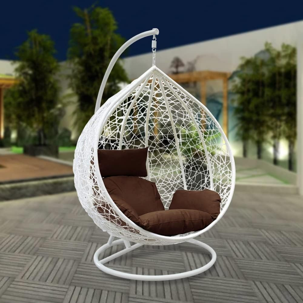 Rattan Hanging Egg Chair with Stand | Outdoor Swing Seat Cushion