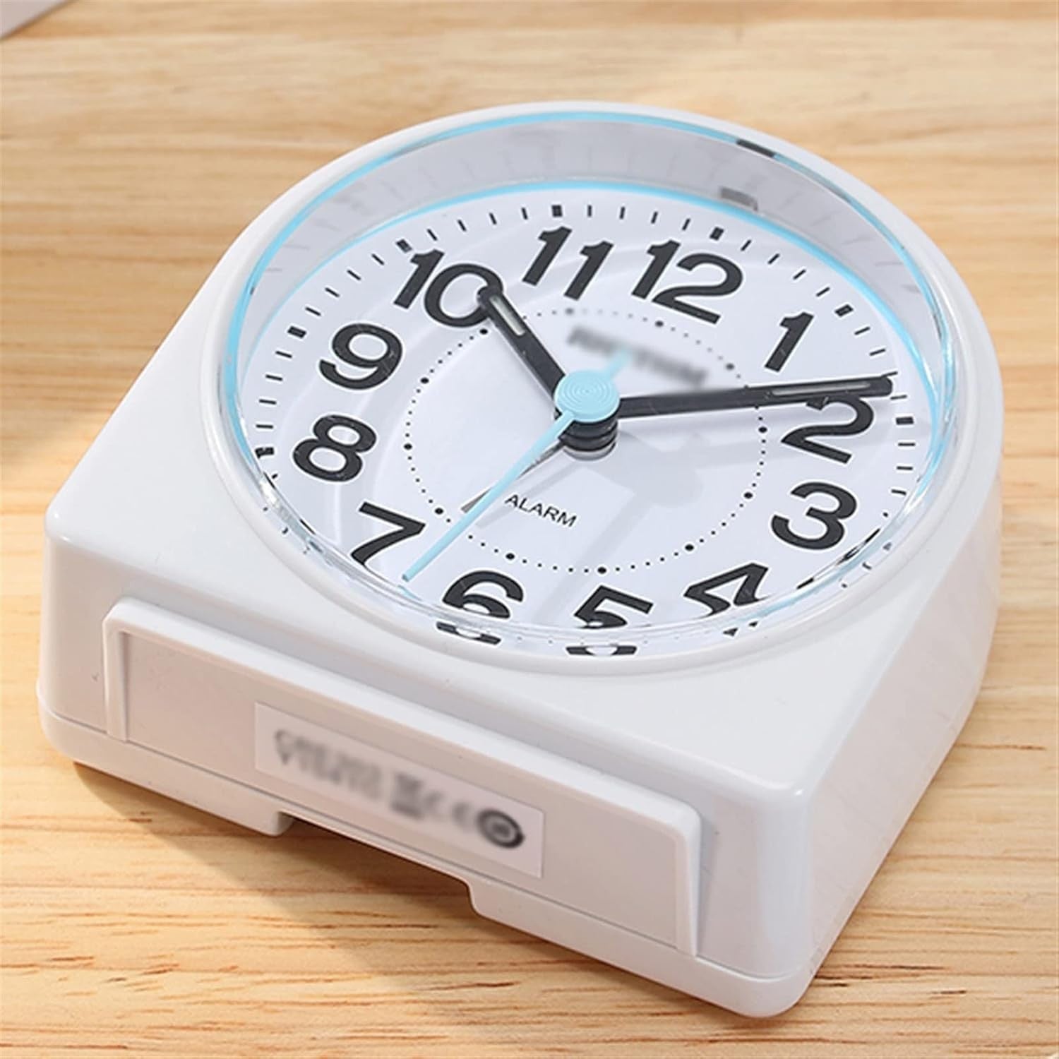 Small White Silent Alarm Clock 4 Inch Night Light Non Ticking Heavy Sleepers