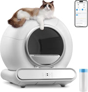 XXL Self Cleaning Cat Litter Box APP Control Stainless Steel 65L XL