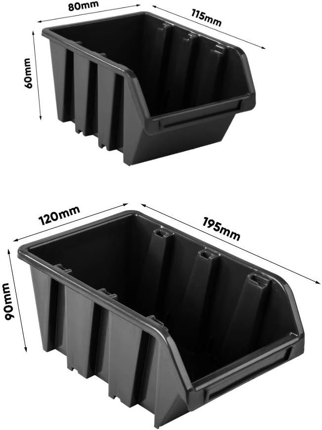 Heavy Duty Garage Tool Wall Storage Black Board Kit With Bins Hooks 1728mm