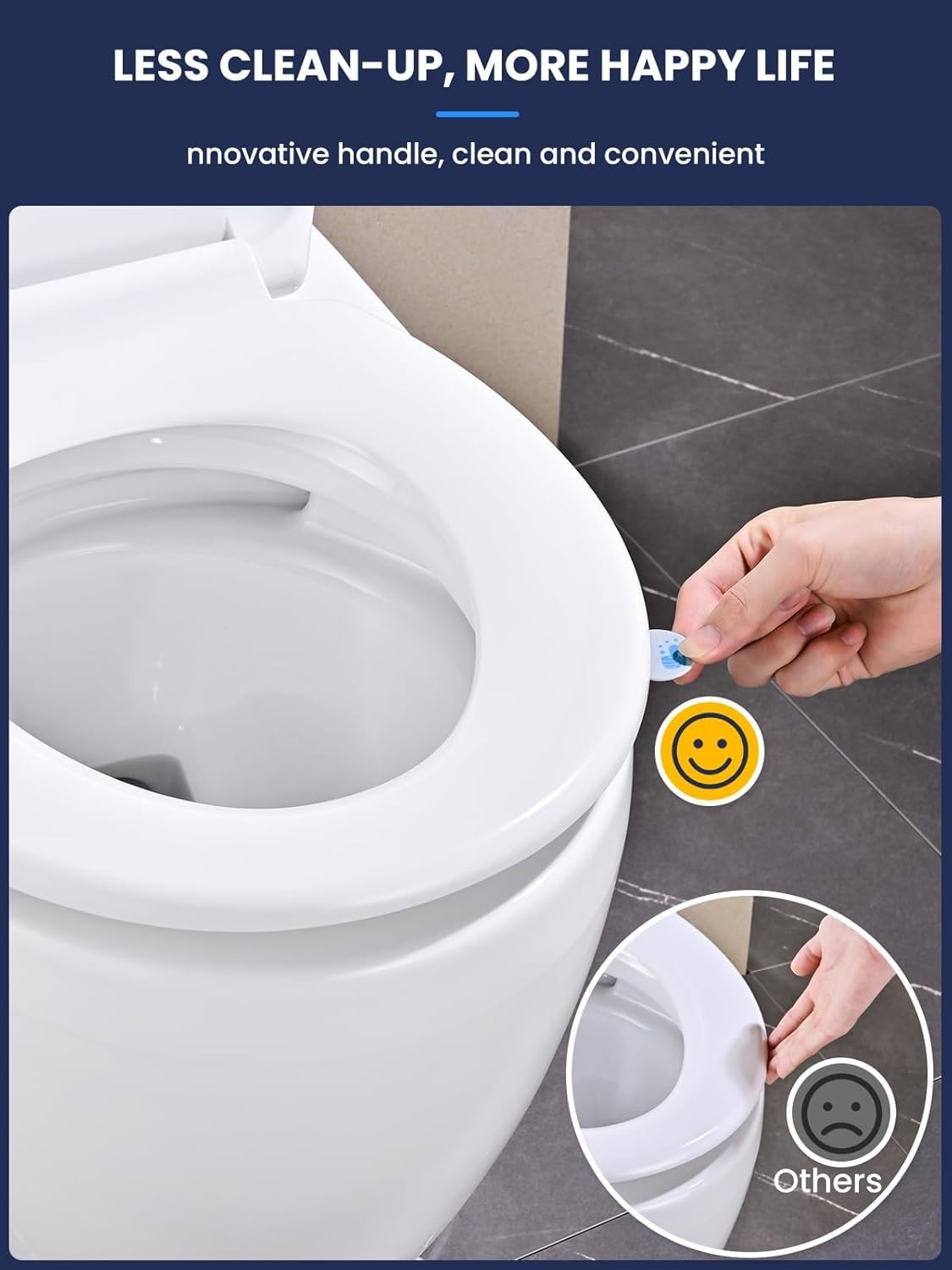 PRO Toilet Seat Soft Close O-Shape White Quick Release Adjustable Hinges 44.6x37