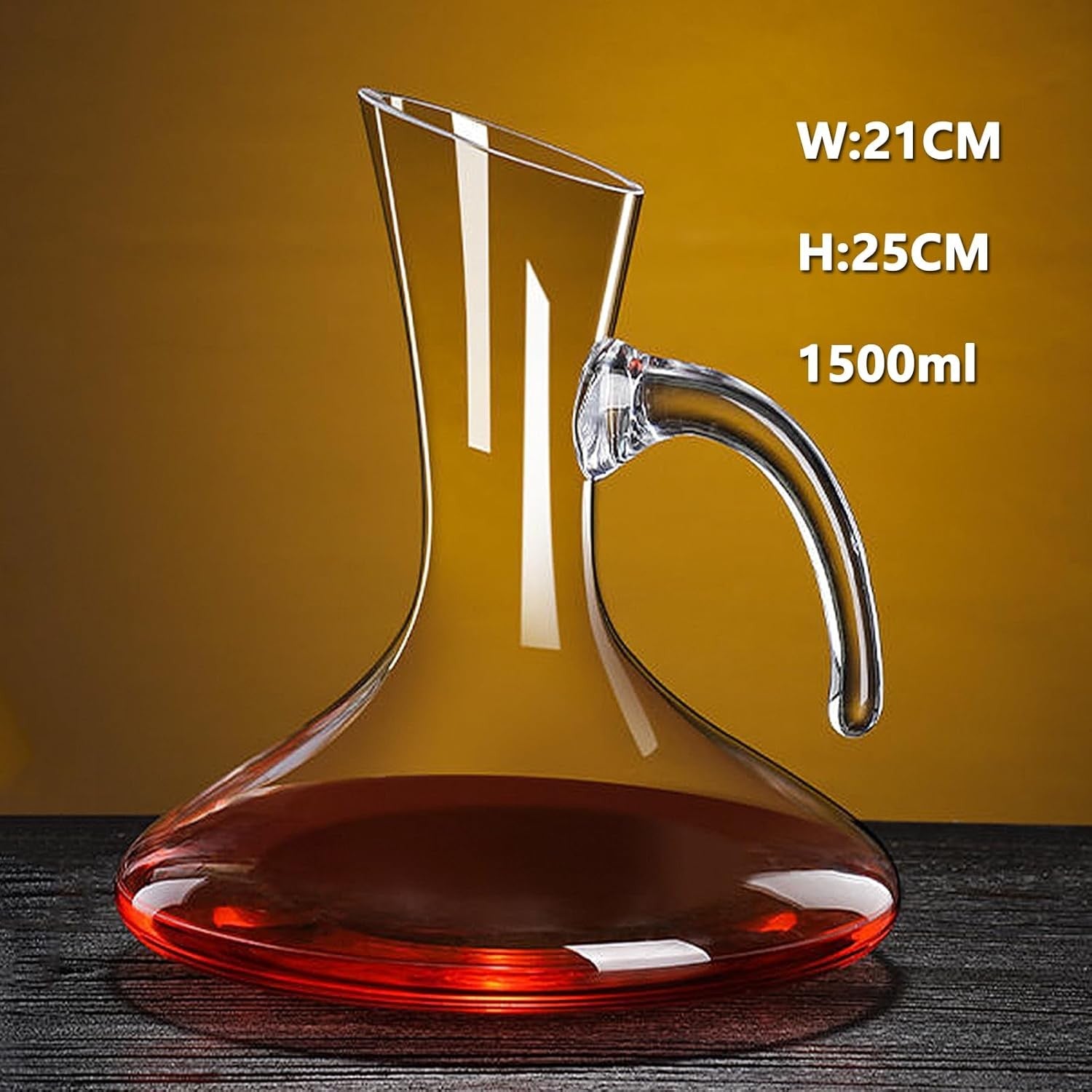 1.5L Crystal Wine Decanter with Aerator Handle Elegant Glass Carafe for Red Wine