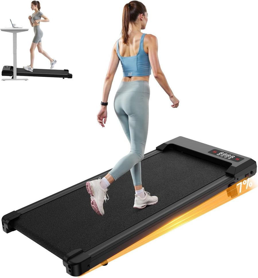 Portable Under Desk Treadmill 7% Incline 8KM/H 2.5HP LED Display Home Office