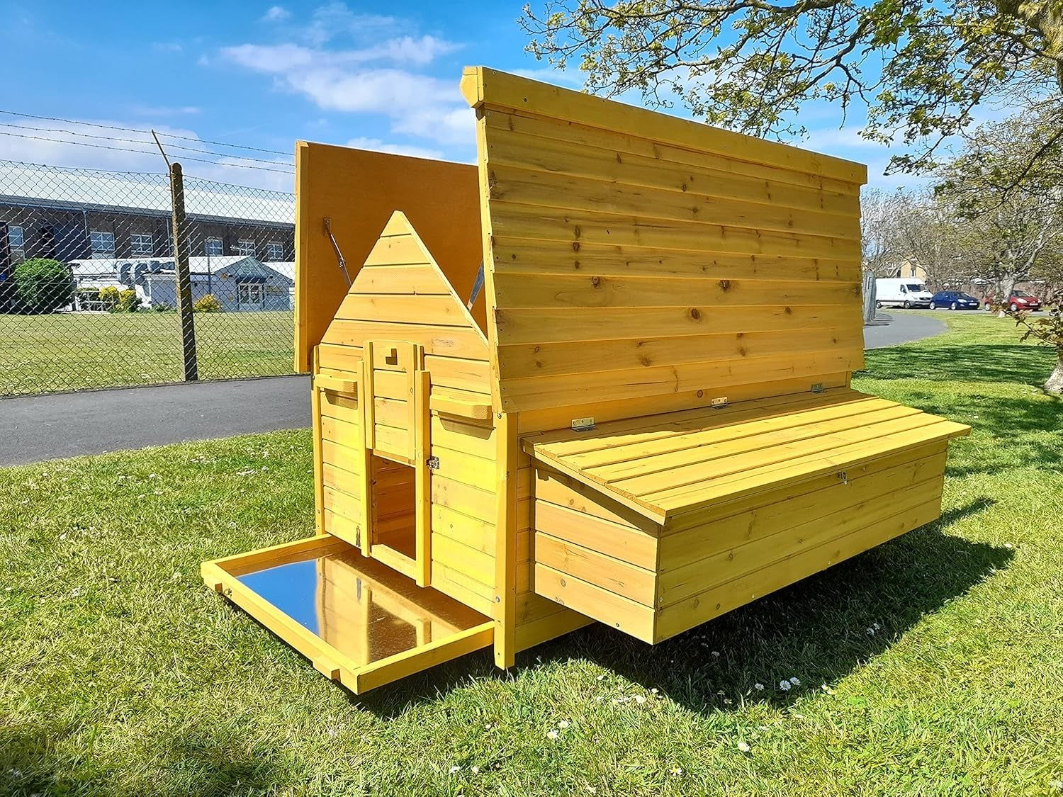 Extra Large Wooden Chicken Coop Hen House Nest Box Slide Tray