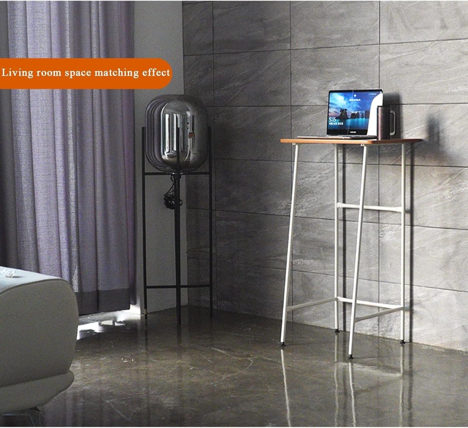 White Standing Laptop Desk 60x40cm Adjustable Writing & Work Table