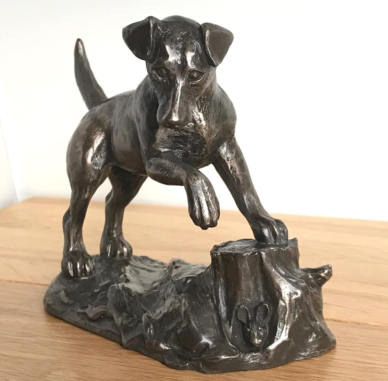 Cold Cast Bronze Jack Russell Terrier Sculpture Dog Ornament Heavyweight Decor